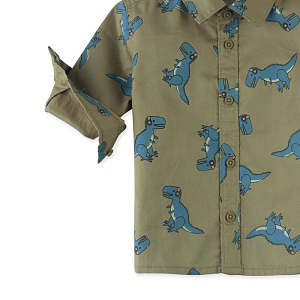 Рубашка с длинным рукавом Gingersnaps "Baby Zeph Rex Rave", хаки